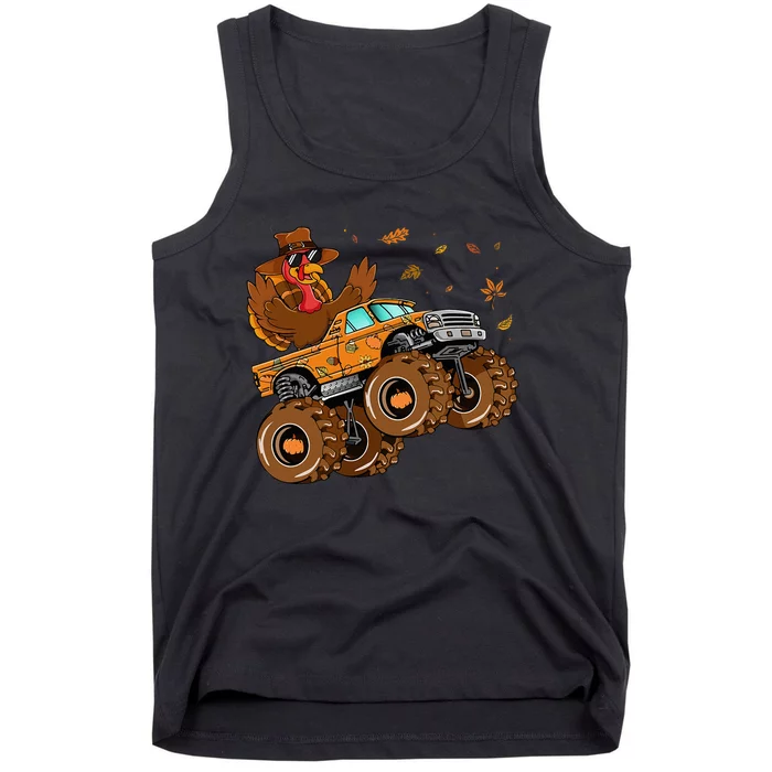 Thanksgiving Turkey Funny Riding Monster Truck Tank Top