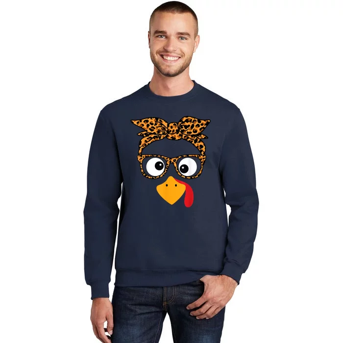 Thanksgiving Turkey Face Tall Sweatshirt