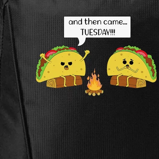 Taco Tuesday Funny Text Humour Happy Camping Jokes City Backpack