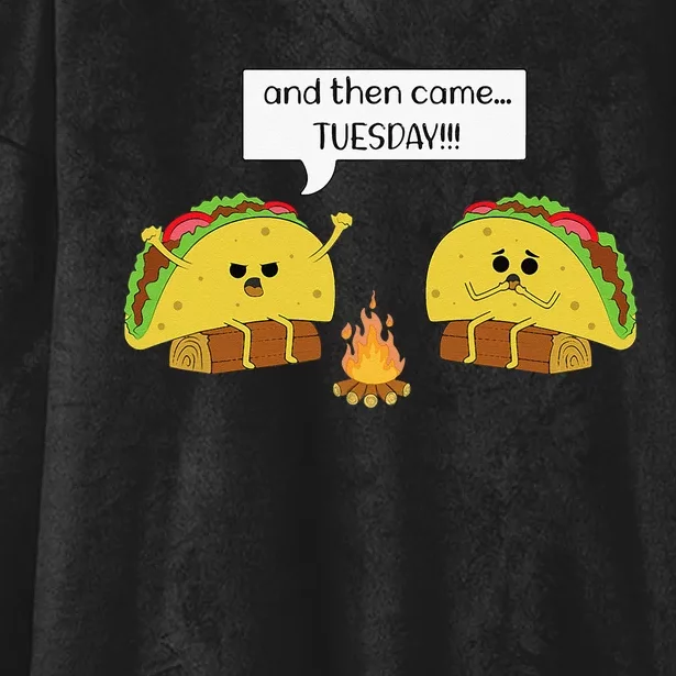 Taco Tuesday Funny Text Humour Happy Camping Jokes Hooded Wearable Blanket