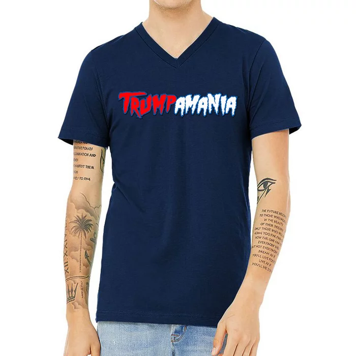 Trumpamania Trump Fan 2024 Election Republi Let Trumpamania Run Wild Trump 2024 V-Neck T-Shirt