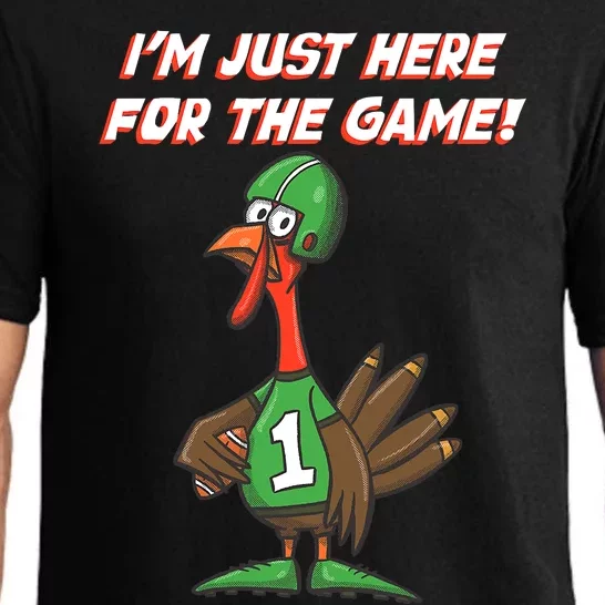 Thanksgiving Turkey Football Player Just Here for the Game Pajama Set