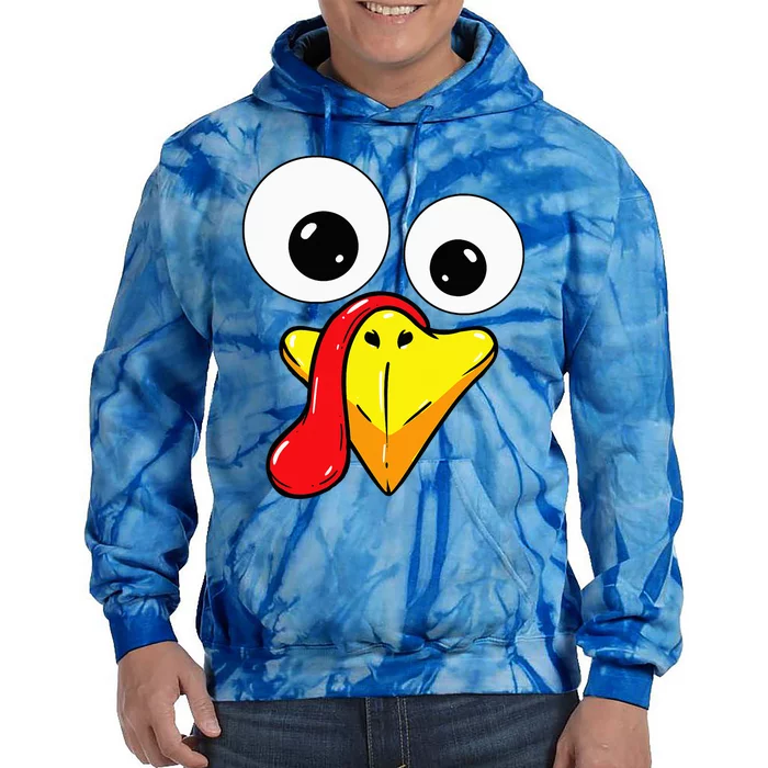 Thanksgiving Turkey Face Matching Family Costume Tie Dye Hoodie