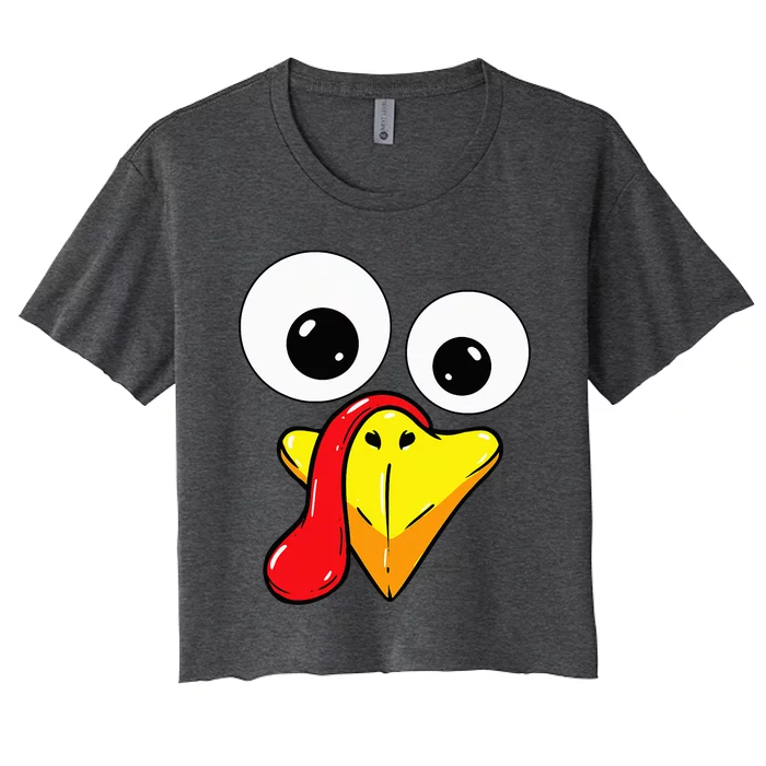 Thanksgiving Turkey Face Matching Family Costume Women's Crop Top Tee