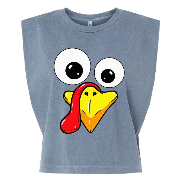 Thanksgiving Turkey Face Matching Family Costume Garment-Dyed Women's Muscle Tee