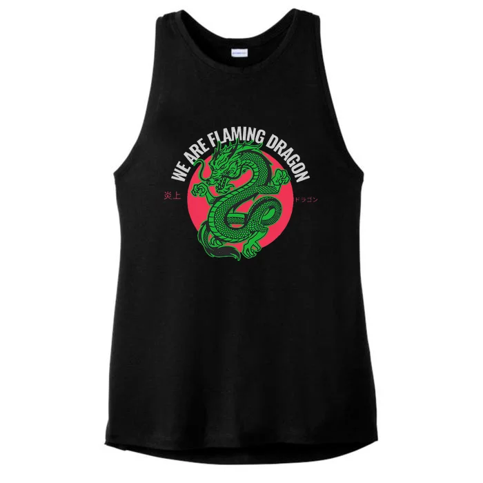 Tropic Thunder Flaming Dragon Funny Ladies Tri-Blend Wicking Tank