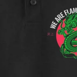 Tropic Thunder Flaming Dragon Funny Dry Zone Grid Performance Polo