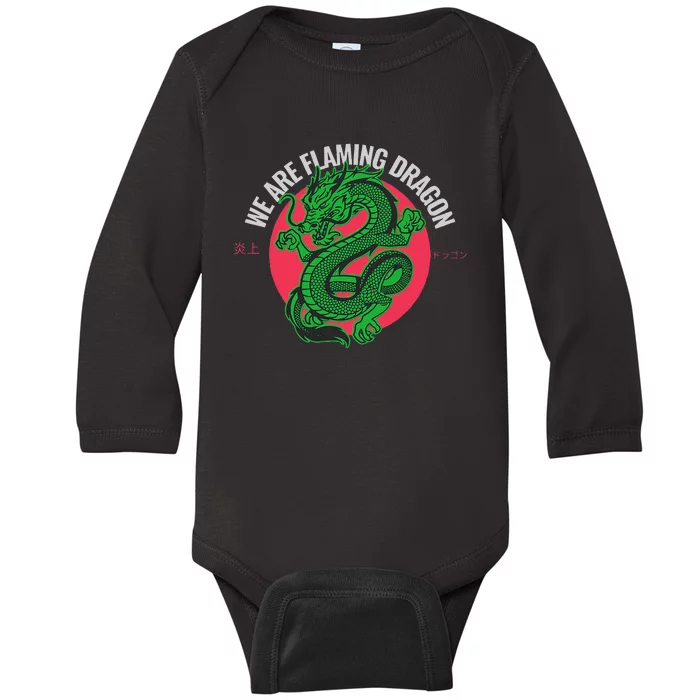 Tropic Thunder Flaming Dragon Funny Baby Long Sleeve Bodysuit