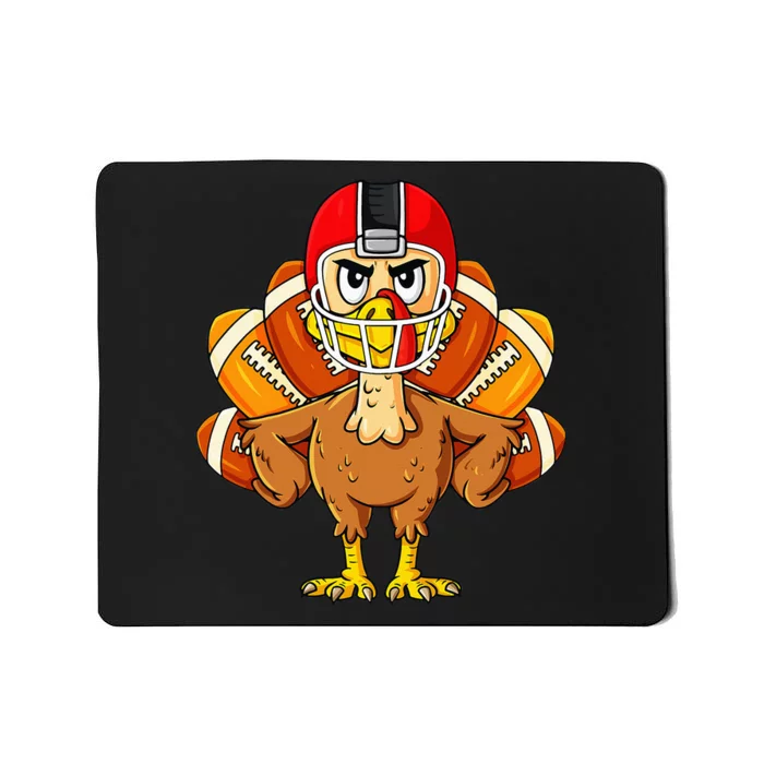 Thanksgiving Turkey Football Player Funny Mousepad