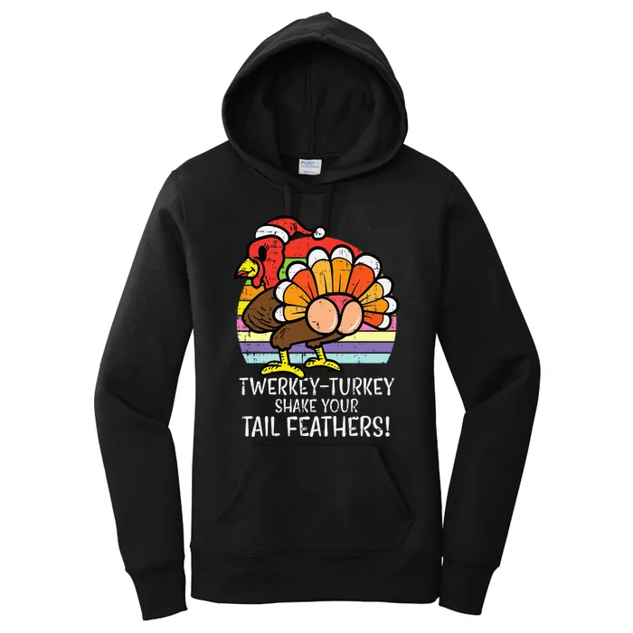 Twerkey Turkey Funny Thanksgiving Twerk Dance Women's Pullover Hoodie