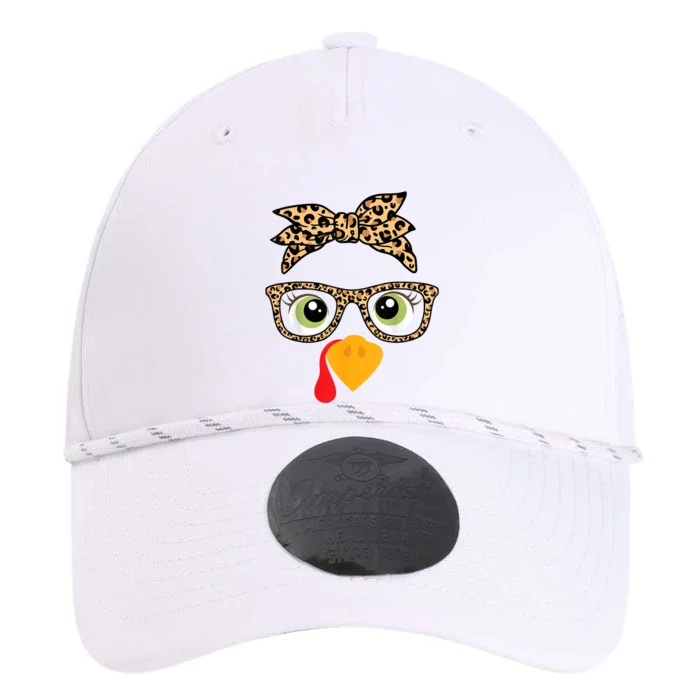 Thanksgiving Turkey Face Leopard Print Glasses Performance The Dyno Cap