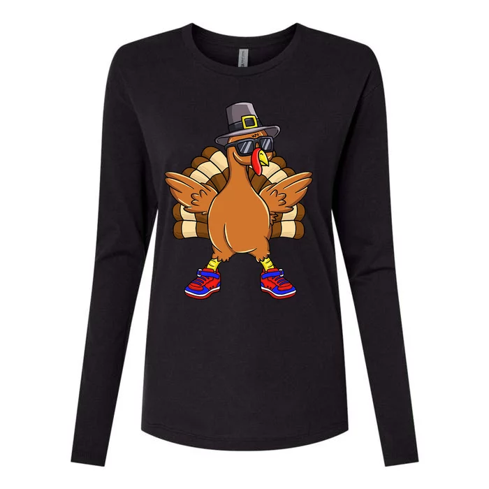 Turkey Trot Funny Thanksgiving Day Running Pilgrim Gift Womens Cotton Relaxed Long Sleeve T-Shirt