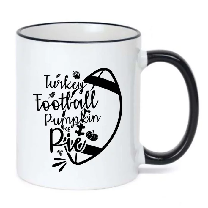 Thanksgiving Turkey Football Pumpkin Pie Gift Black Color Changing Mug