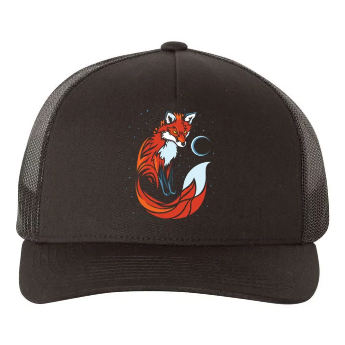 Tribal Tail Fox Raphic Design Yupoong Adult 5-Panel Trucker Hat