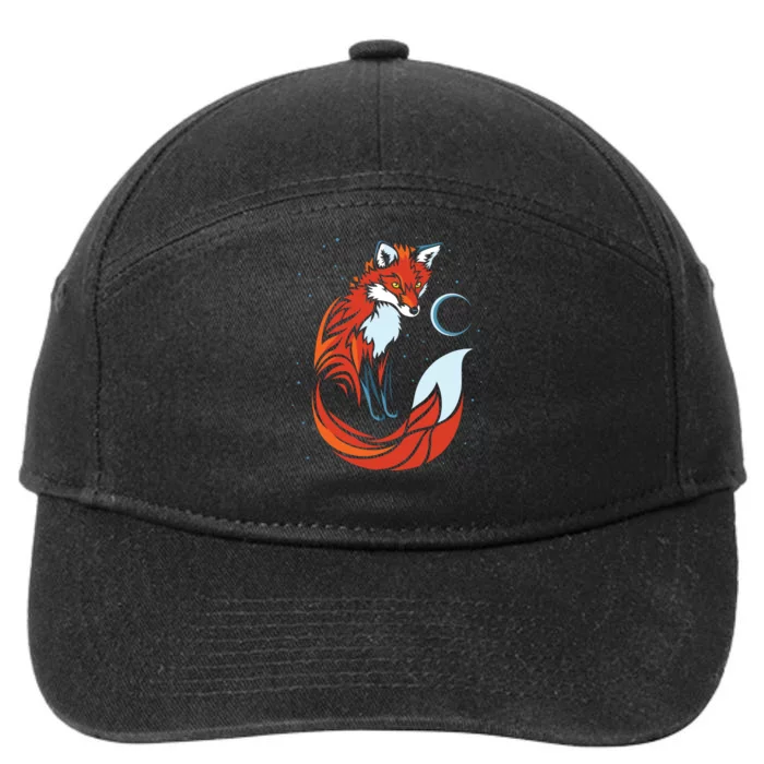 Tribal Tail Fox Raphic Design 7-Panel Snapback Hat