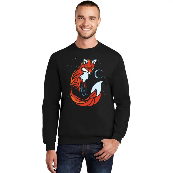 Tribal Tail Fox Raphic Design Tall Sweatshirt