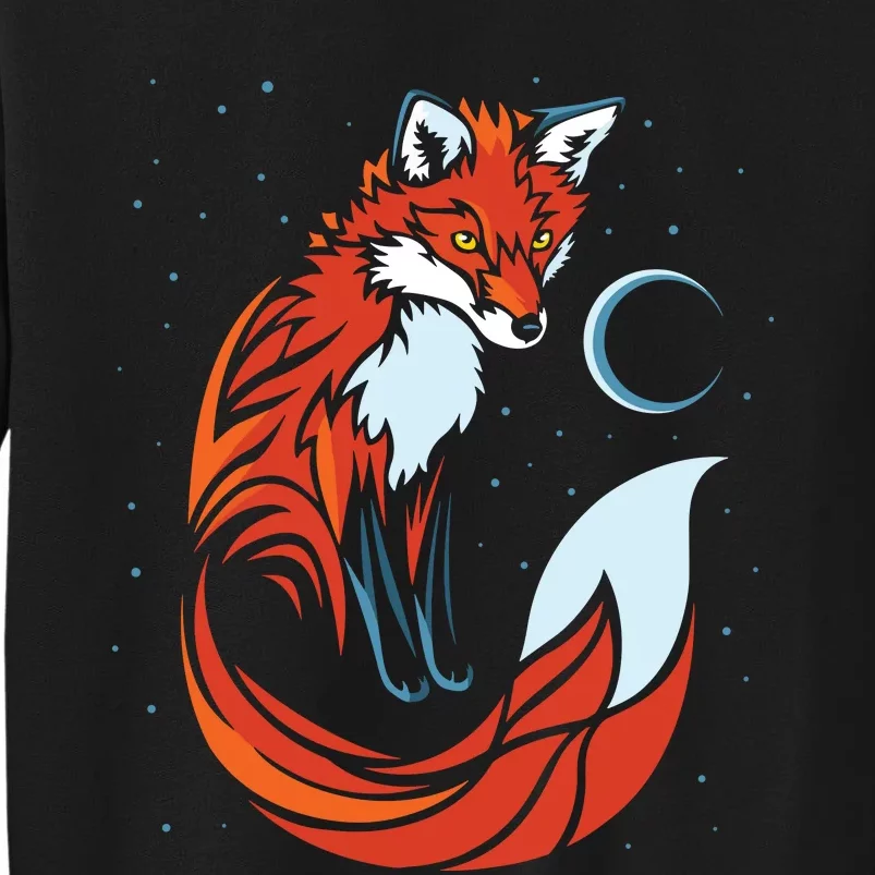 Tribal Tail Fox Raphic Design Tall Sweatshirt