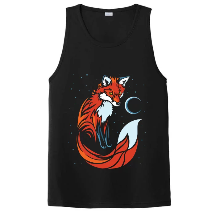 Tribal Tail Fox Raphic Design Performance Tank