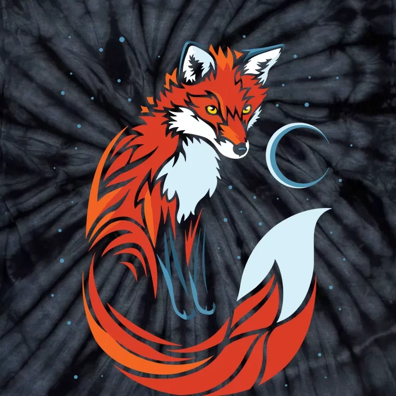 Tribal Tail Fox Raphic Design Tie-Dye T-Shirt