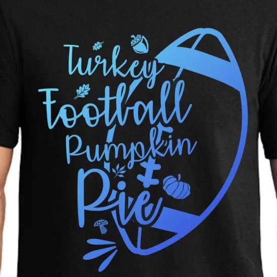 Thanksgiving Turkey Football Pumpkin Pie Gift Pajama Set