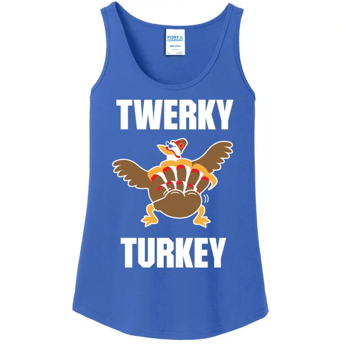 Twerky Turkey Funny Thanksgiving Day Gift Ladies Essential Tank