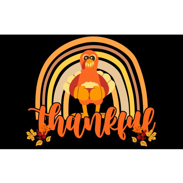 Thankful Turkey Fall Rainbow Thanksgiving Bumper Sticker