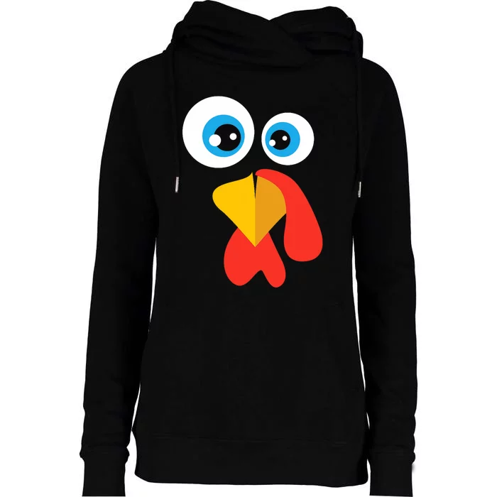 Thanksgiving Turkey Face Gift Idea Womens Funnel Neck Pullover Hood