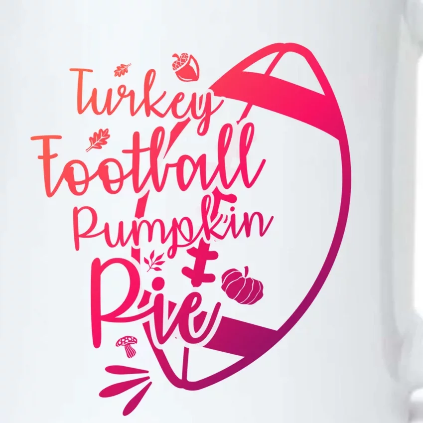 Thanksgiving Turkey Football Pumpkin Pie Gift Black Color Changing Mug