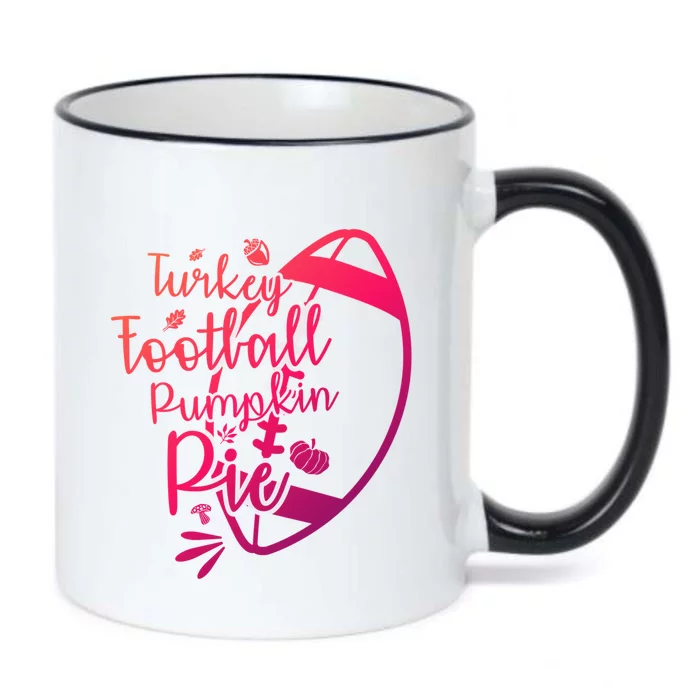 Thanksgiving Turkey Football Pumpkin Pie Gift Black Color Changing Mug