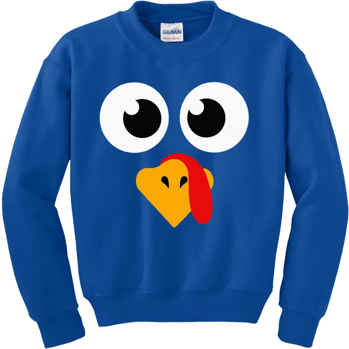 Thanksgiving Turkey Face Matching Family Kids Sweatshirt