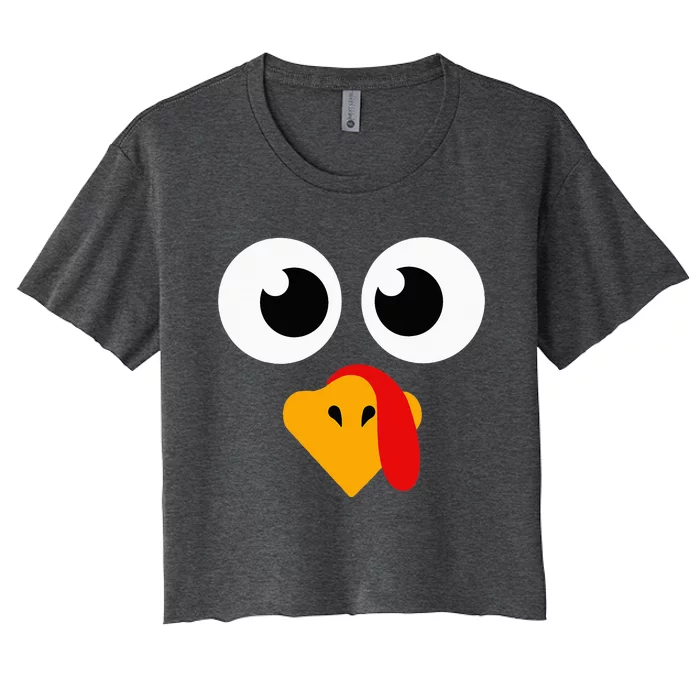 Thanksgiving Turkey Face Matching Family Women's Crop Top Tee