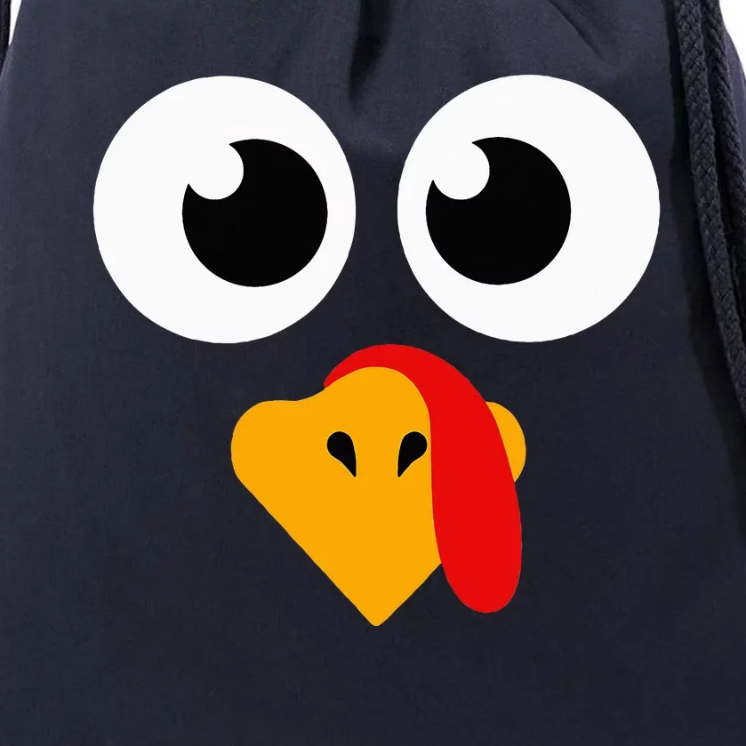 Thanksgiving Turkey Face Matching Family Drawstring Bag