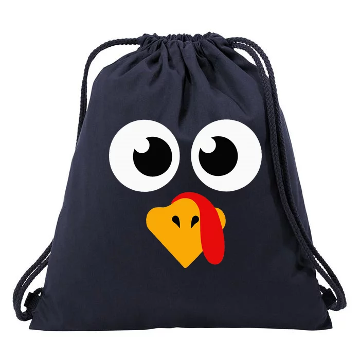 Thanksgiving Turkey Face Matching Family Drawstring Bag