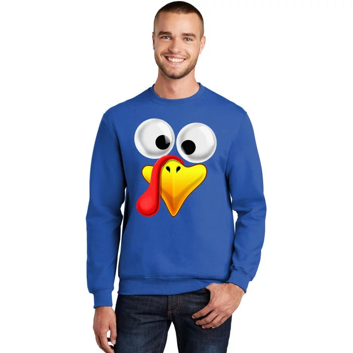 Thanksgiving Turkey Face Matching Family Tall Sweatshirt