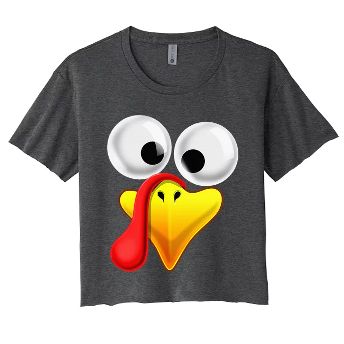 Thanksgiving Turkey Face Matching Family Women's Crop Top Tee