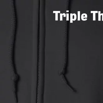 Triple Threat For Trio Of Guitar Playing Buds Or Triplets Full Zip Hoodie