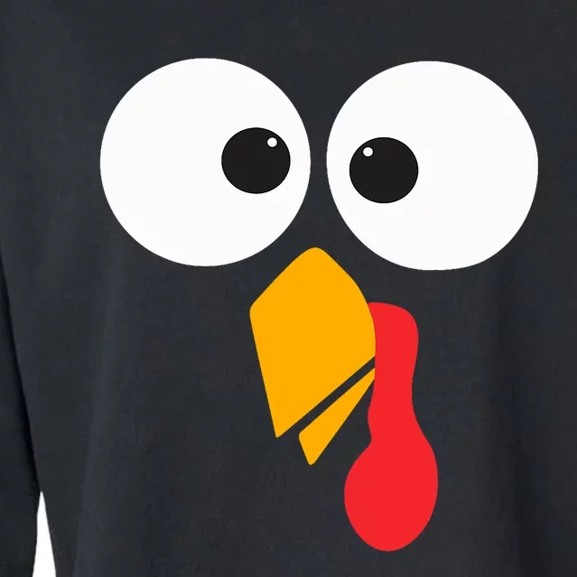 Thanksgiving Turkey Face Matching Family Costume Cute Cropped Pullover Crew