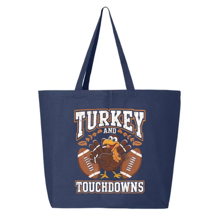 Turkey Touchdowns Football Holiday Celebration Fun Gift 25L Jumbo Tote