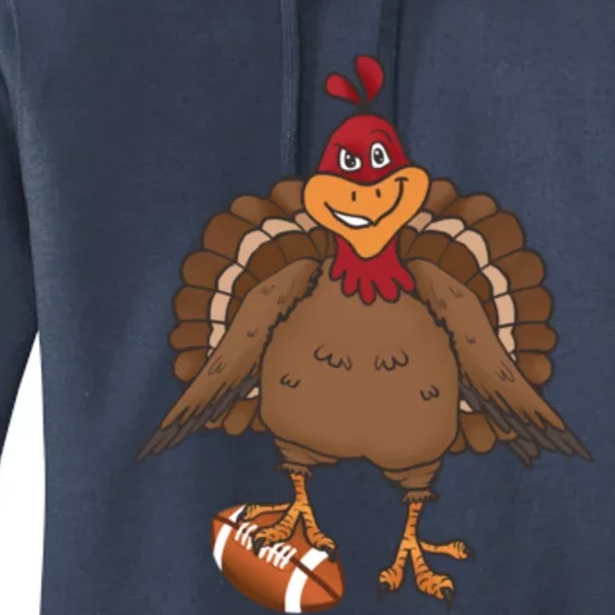 Thanksgiving Turkey Football Great Gift Women's Pullover Hoodie