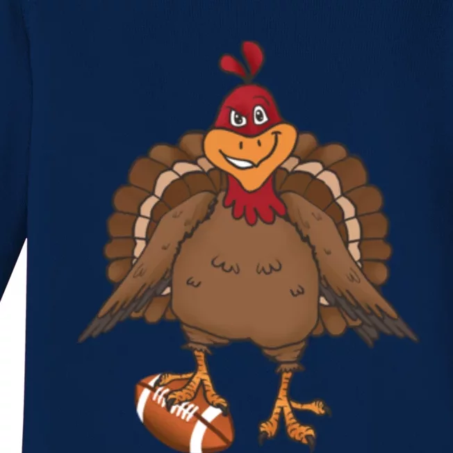 Thanksgiving Turkey Football Great Gift Baby Long Sleeve Bodysuit