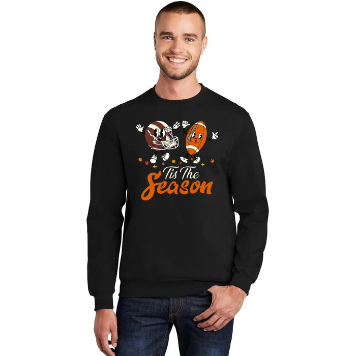 Tis The Fall Season Football Game Day Groovy Thanksgiving Sweatshirt