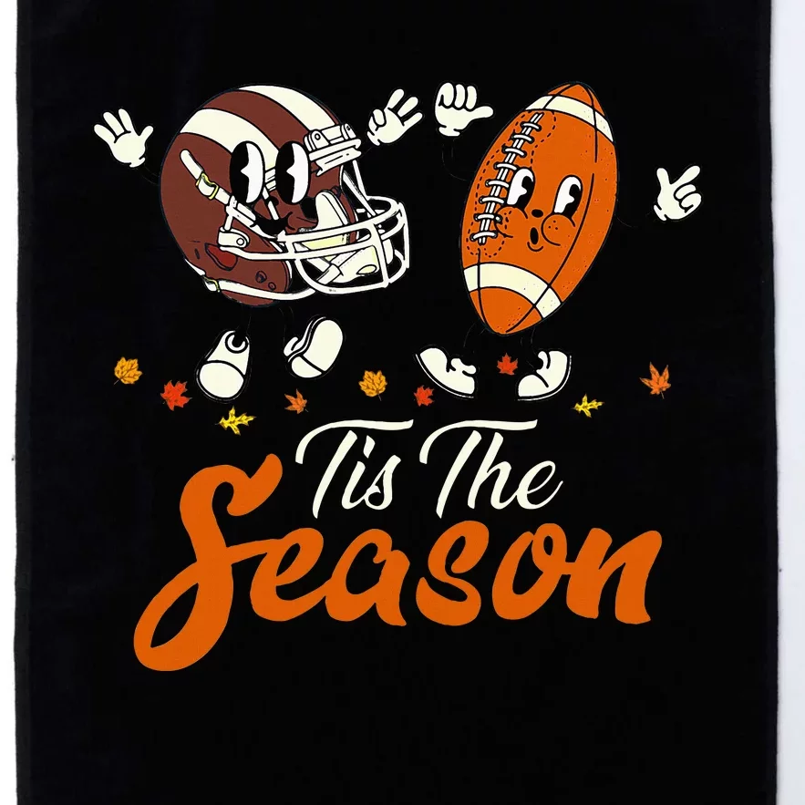 Tis The Fall Season Football Game Day Groovy Thanksgiving Platinum Collection Golf Towel