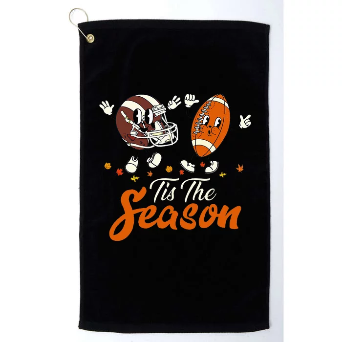 Tis The Fall Season Football Game Day Groovy Thanksgiving Platinum Collection Golf Towel