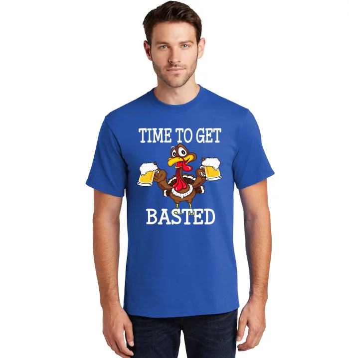 Thanksgiving Turkey Funny Time To Get Basted Beer Tall T-Shirt