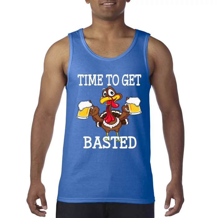 Thanksgiving Turkey Funny Time To Get Basted Beer Tank Top