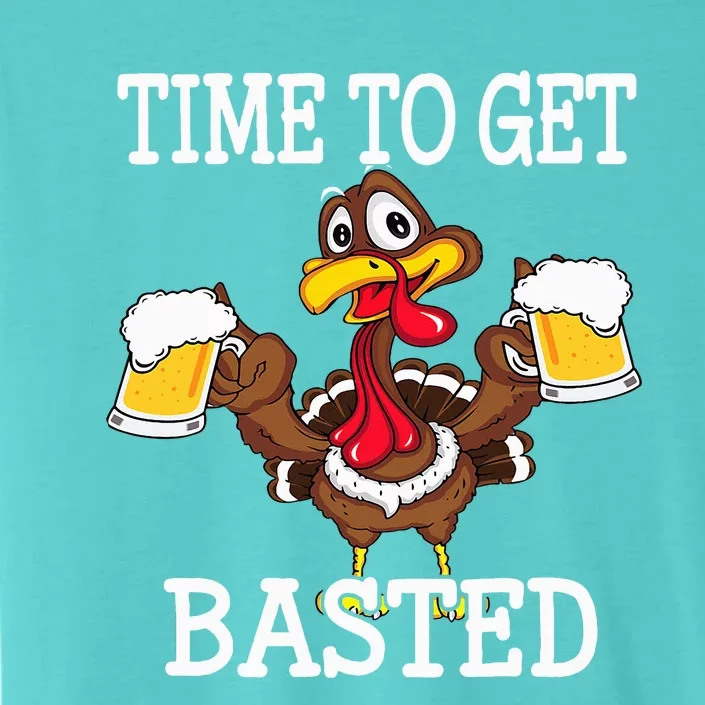 Thanksgiving Turkey Funny Time To Get Basted Beer ChromaSoft Performance T-Shirt