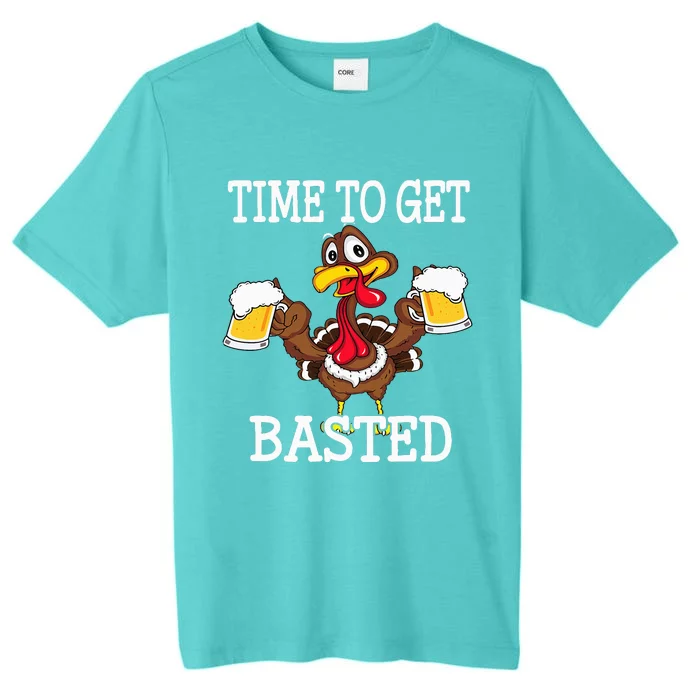 Thanksgiving Turkey Funny Time To Get Basted Beer ChromaSoft Performance T-Shirt