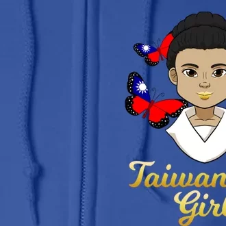 Taiwan Taiwanese Flag Proud Princess Butterfly Gift Full Zip Hoodie