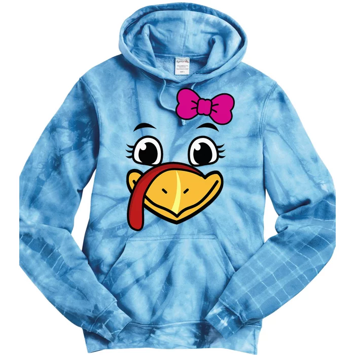 Thanksgiving Turkey Face Funny Bow Tie Dye Hoodie