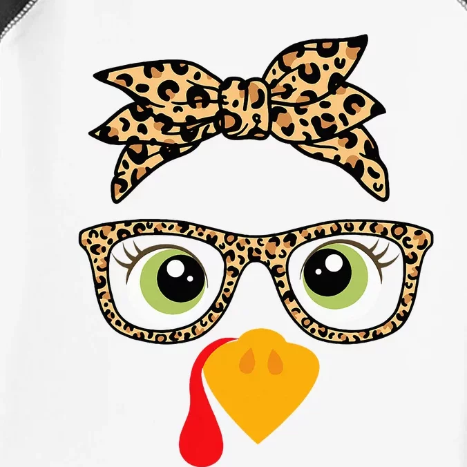 Thanksgiving Turkey Face Leopard Glasses Infant Baby Jersey Bodysuit